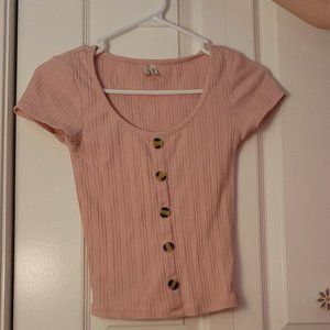 Ribbed pink top